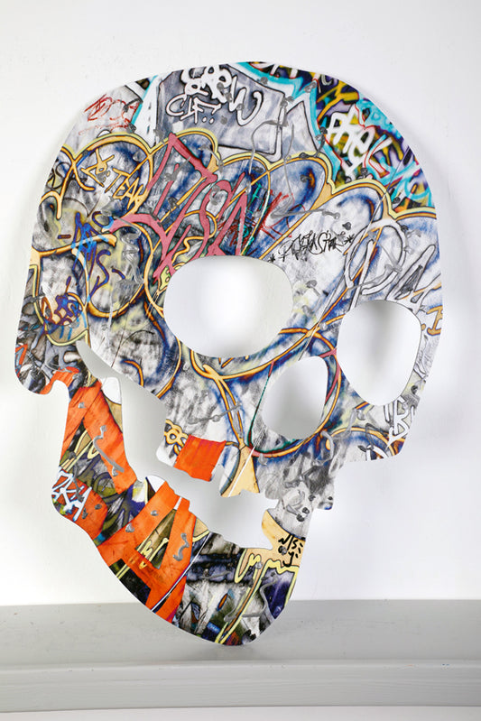 Noisy (1990) - Street Art Skull- Mixed Media Edition auf 3mm Alu-Dibond - UrbanPopSociety - H2SF Editions