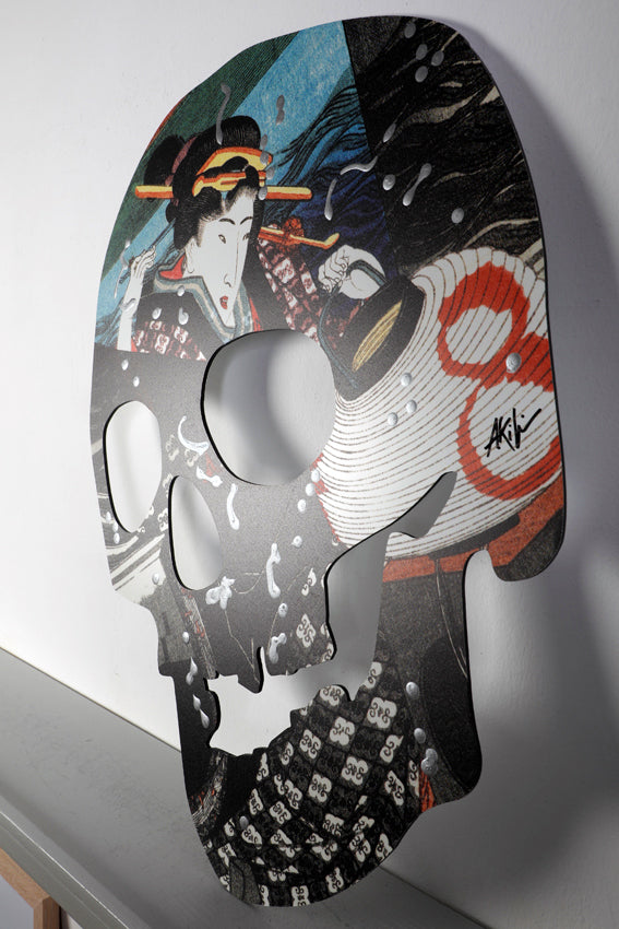 Akira Hiro (1978) – Geisha Attac Skull (Epreuve d'artiste) | Iconic Art Remix | UrbanPopSociety | H2SF