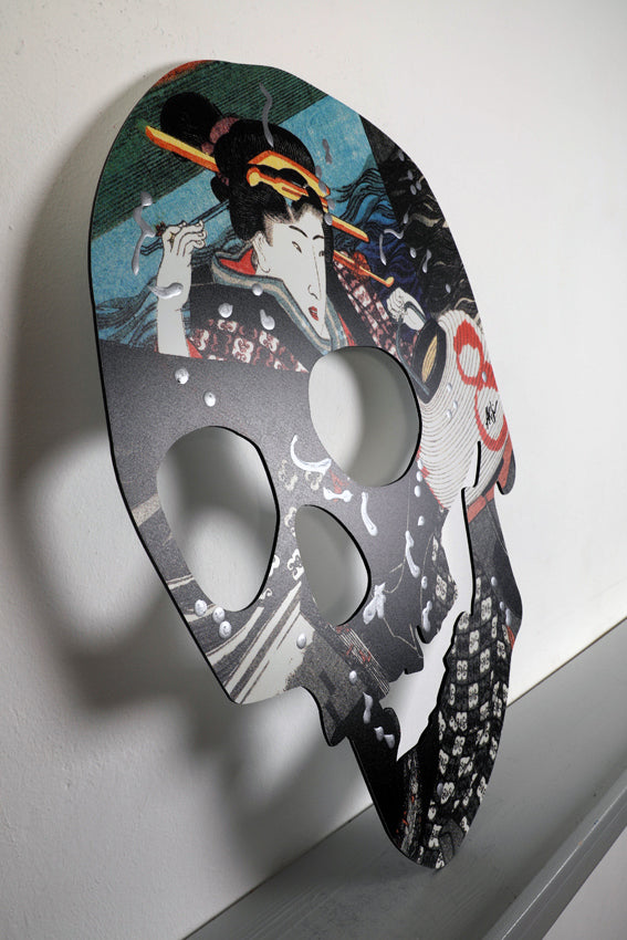 Akira Hiro (1978) – Geisha Attac Skull (Epreuve d'artiste) | Iconic Art Remix | UrbanPopSociety | H2SF