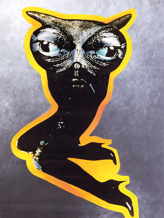 Sven Hoffmann (1965), Betty Page is watching, 1993, H2SF Premium Art, One-of-a-kind Kunstwerk, Eiweißlasur und Acryl auf C-Print