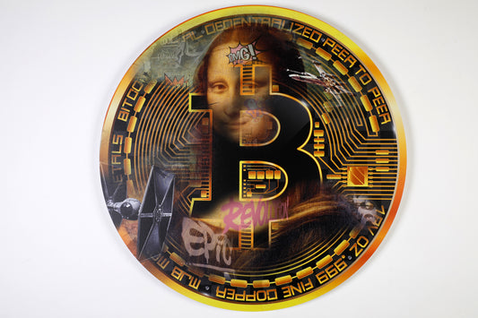 Noisy (1990) - Bitcoin Mona Lisa- Mixed Media Edition auf 3mm Alu-Dibond - UrbanPopSociety - H2SF Editions